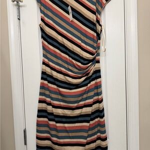 NWT LOFT sz M Multicolor Striped Midi Dress